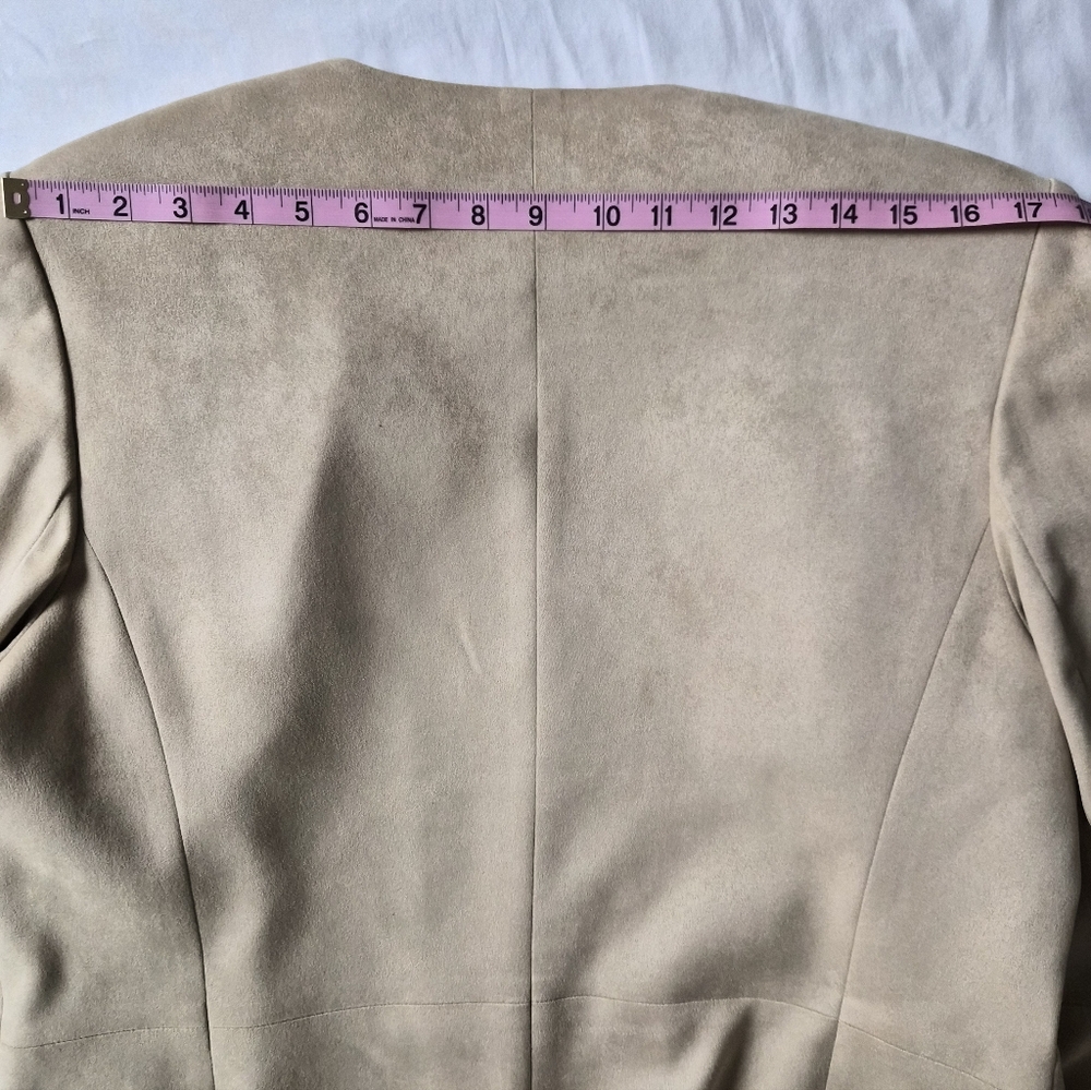 VTG Talbots Camel Wool Skirt Suit Set | 2-Piece Blazer & Midi Skirt | Size 14P - Picture 8 of 11
